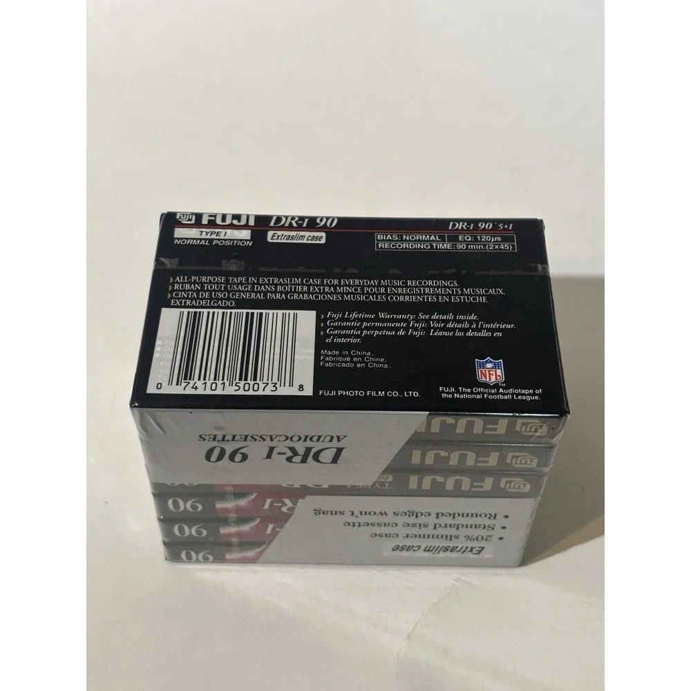 6-FUJI DR-I‎ 90 Blank Audio Cassettes Type 1 Normal Bias -NOS-Sealed